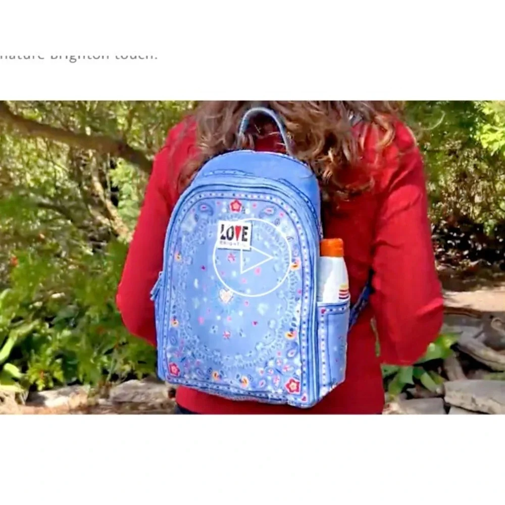 Brighton Blue Bandana Love Print Backpack NWT with Tags